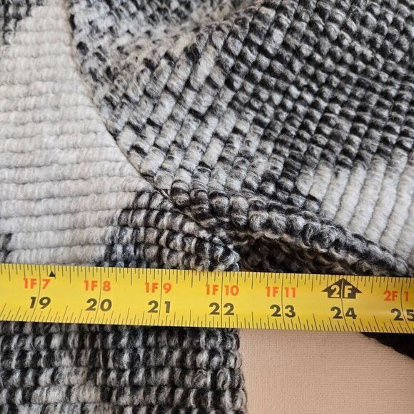 Aris A Womens Diamond Button Front Wool Blend Cardigan Jacket Black White XL - Picture 10 of 12